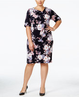 Thumbnail for your product : Connected Plus Size Floral-Print Sheath Dress