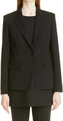 MFrannie Women Half Sleeve Work Suit Jacket One Button Falbala Peplum Blazer