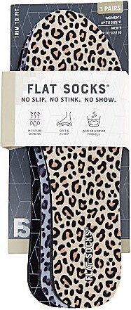 Flat Socks Printed Cushioned Liners 3 Pack