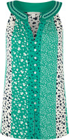 Thumbnail for your product : Monsoon Poppy Patchwork Print Sleeveless Top Green