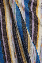 Thumbnail for your product : M Missoni Pleated Metallic Striped Knitted Midi Skirt