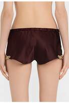Thumbnail for your product : La Perla Maison Bordeaux Red Silk Satin French Knickers With Frastaglio