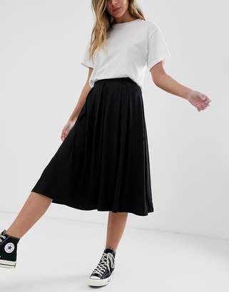 ASOS Design Midi Skirt With Box Pleats