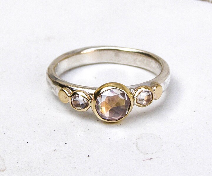 Etsy Silver Sterling Promise Ring For Women, Gold Engagement Ring, 14K Statement & Silver Band Handmade