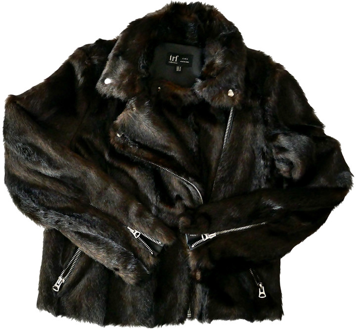Zara Brown Faux fur Leather jackets ShopStyle