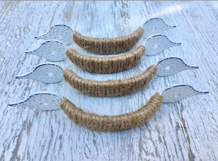 Etsy Nautical Rope Handles Coastal Decor Beach Jute Drawer Pulls Shabby Chic Decor Kitchen Rustic Set Of 4