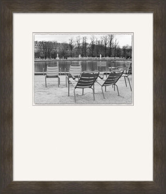 Lillian August Les Tuileries Chairs' Framed Photographic Print on Glass