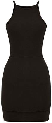 PrettyLittleThing Petite Black High Neck Bodycon Mini Dress