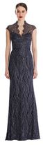 Thumbnail for your product : Theia Sun Capital Metallic Lace Cap Sleeve Gown