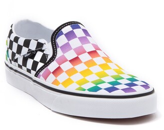 vans asher rainbow checkerboard