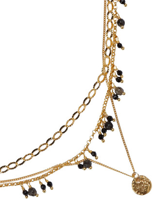 Chan Luu 18-karat Gold-plated Sterling Silver, Pietersite And Spinel Necklace