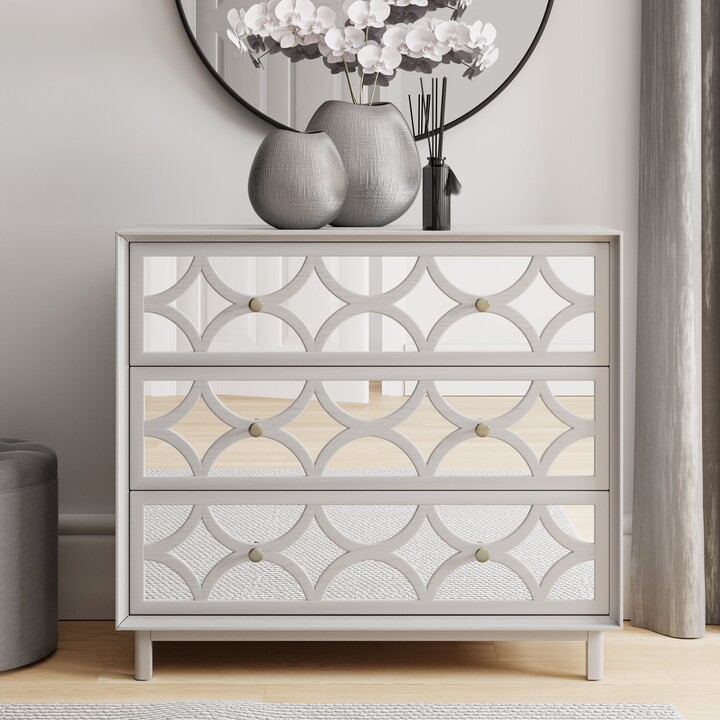 Dunelm Delphi 3 Drawer Chest, Mirrored Grey ShopStyle