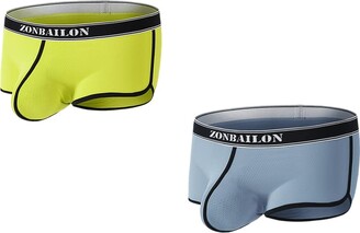 Zonbailon Men's Dual Pouch Underwear Short Leg Bulge Boxer Briefs