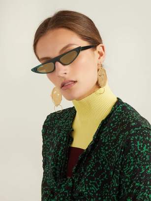 Cat Eye Andy Wolf - Florence Cat-eye Acetate Sunglasses - Womens - Green