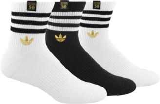 adidas Superstar 50 Quarter Socks 3 Pack - White / Black Gold - ShopStyle  Clothes and Shoes