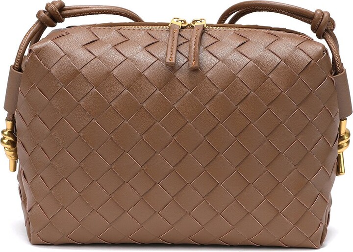 Tiffany & Fred Paris Large Hand-Woven Leather Crossbody