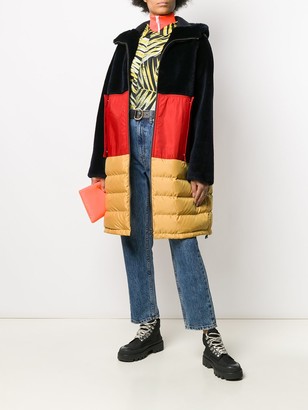 Liska Hooded Tri-Colour Coat