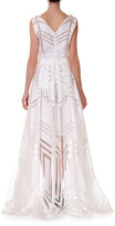 Thumbnail for your product : Murad Zuhair V-Neck Fil Coupe Gown