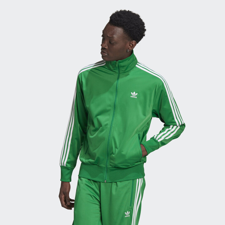 green adidas track jacket mens