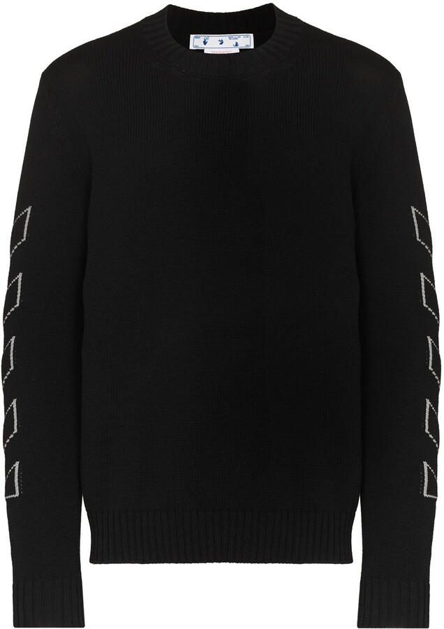 Off-White Diagonal Outline crew neck jumper - ShopStyle