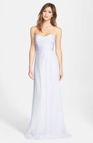 Thumbnail for your product : Amsale Strapless Crinkle Chiffon Gown