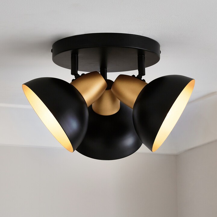 Dunelm Haus 3 Light Spotlight Black/Gold ShopStyle