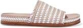 Thumbnail for your product : Sigerson Morrison Two-tone Woven Leather Slides