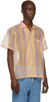 Thumbnail for your product : Bode Orange and Red Sheer Stripe Bowling Shirt