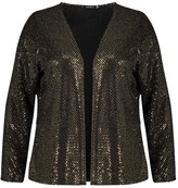Thumbnail for your product : boohoo Plus Sequin Metallic Collarless Jacket