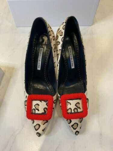 Details about Manolo Blahnik Maysale leopard print heels - BRAND NEW!