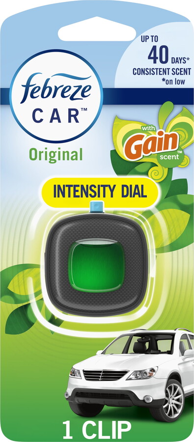 Febreze Car Odor-Fighting Car Freshener Vent Clip Gain Original Scent, .06 fl oz, 1ct