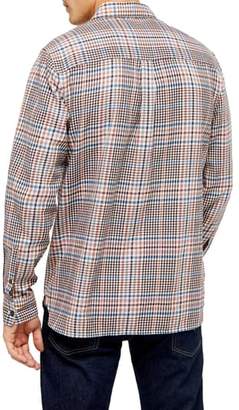 Topman Slim Fit Dogtooth Check Button-Up Shirt