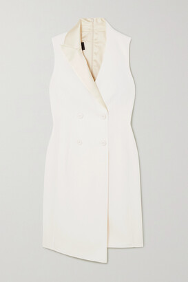 Akris Asymmetric Double-breasted Wool-blend Dress - White