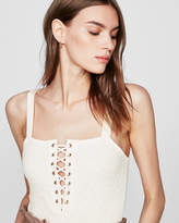 Thumbnail for your product : Express One Eleven Lace-Up Thong Bodysuit