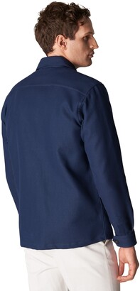 Eton Blue Two Face Twill Overshirt Made Of Organic Cotton 10000267529