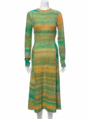Tibi Striped Midi Length Dress w/ Tags Green
