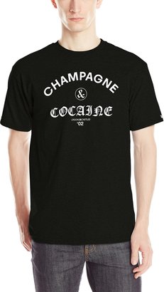 Crooks & Castles Men's Knit Crew T-Shirt Champagne and Cocaine