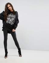 Thumbnail for your product : Versace Jeans Hi-Lo Logo T-Shirt With Eagle Print