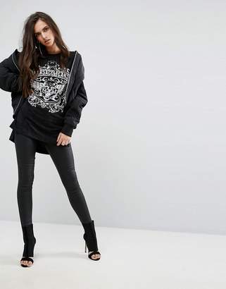 Versace Jeans Hi-Lo Logo T-Shirt With Eagle Print