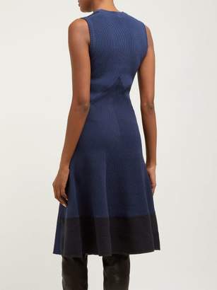Proenza Schouler Pieced Rib-knit Cotton-blend Dress - Womens - Blue Multi