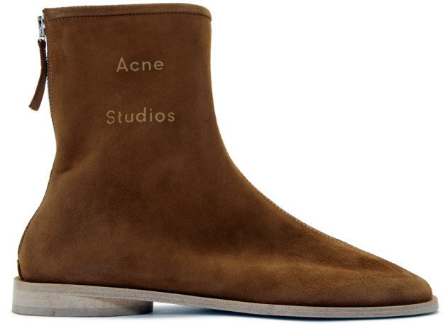 acne studios branded ankle boots