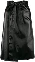Helmut Lang patent belted skirt 