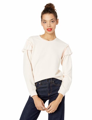 Jessica Simpson Women's Plus Size Jayna Ruffle Detail Long Sleeve Sweater