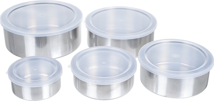 Chef Buddy Stainless-Steel Bowls with Lids - 5-Piece Nesting Mixing Bowls Set for Prepping, Serving, and Storing - Kitchen Essentials for New Home