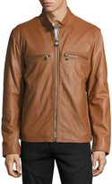 Thumbnail for your product : Andrew Marc Bedford Leather Moto Jacket, Cognac