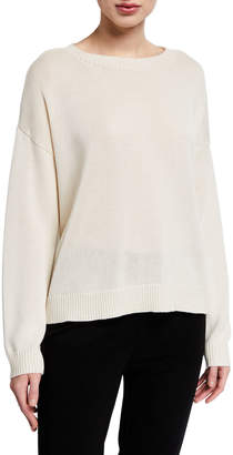Eileen Fisher Round-Neck Lyocell/Organic Cotton/Silk Sweater