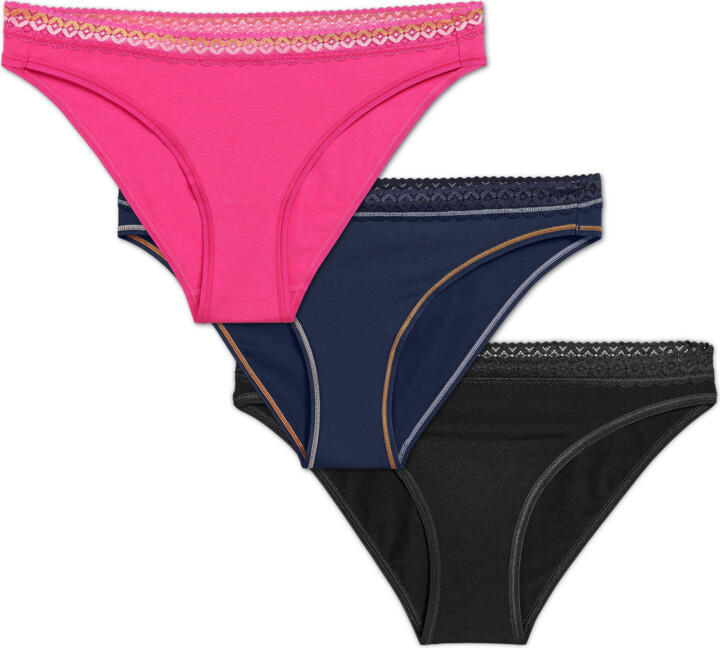 Bombas Women's Cotton Modal Blend Bikini Underwear 3-Pack - Spring Mix -  Small - ShopStyle Panties