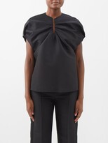 Thumbnail for your product : Totême Gathered-front Cotton-blend Top