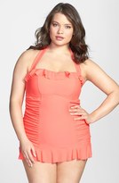 Thumbnail for your product : Jessica Simpson Ruffle Swimdress (Plus Size)