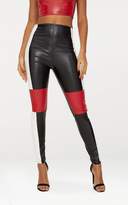 Thumbnail for your product : PrettyLittleThing Black Faux Leather Knee Panel Trousers